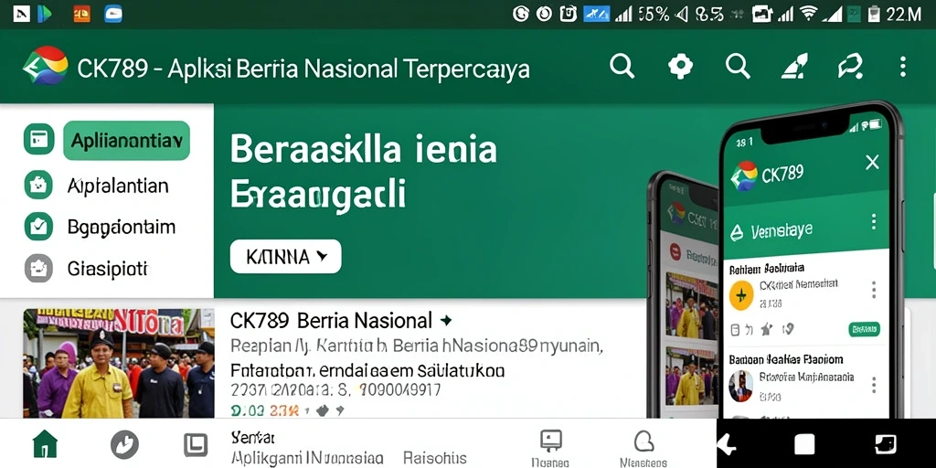 Screenshot CK789 menunjukkan antarmuka aplikasi Berita Nasional yang user-friendly.