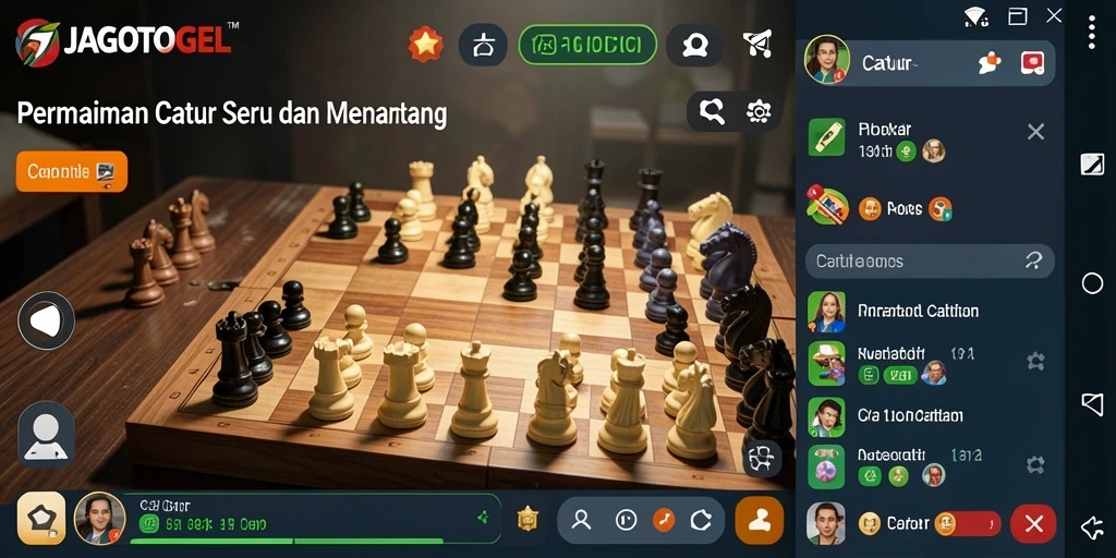 Antarmuka JAGOTOGEL yang menarik dengan tampilan catur klasik.