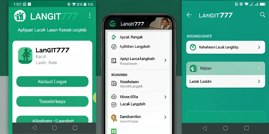 Tampilan antarmuka aplikasi LANGIT777 untuk lacak langkah.