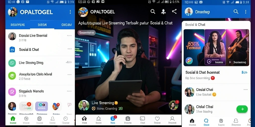 Antarmuka OPALTOGEL saat melakukan live streaming dengan fungsi chat langsung.