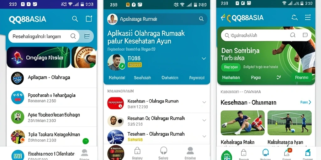 Antarmuka pengguna aplikasi QQ88ASIA yang intuitif dan mudah digunakan.