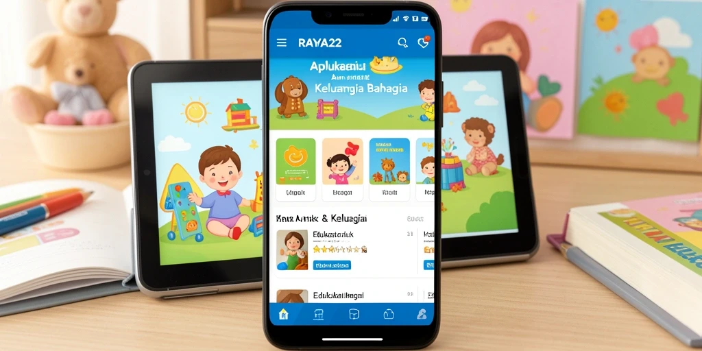 Antarmuka RAYA22 yang ramah anak saat belajar.