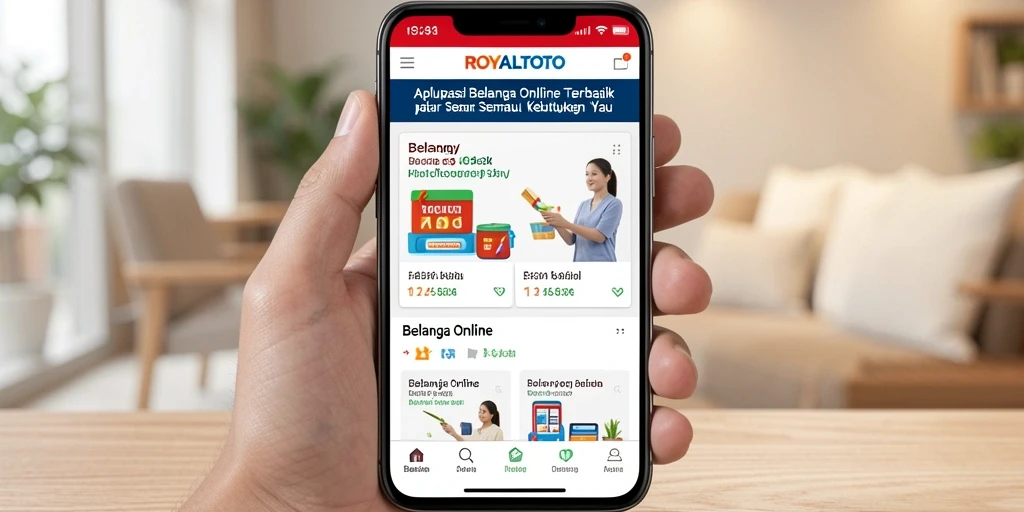 Tampilan antarmuka aplikasi ROYALTOTO untuk belanja online yang mudah dan menarik.