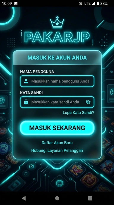 Tampilan halaman login pakarjp